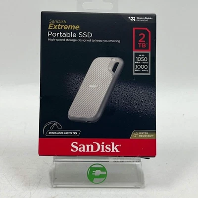New SanDisk Portable Extreme Portable SSD 2TB USB-C SSD SDSSDE51-2T00-AW25 - Image 1 of 4