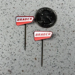 Lot of 2 Braber Netherlands Dutch VTG Stick Pin Badge Pins #49556 - Picture 1 of 2