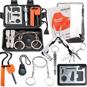 9 in 1 SOS Kit Outdoor Emergency Equipment Box For Camping Survival Gear Kit - Picture 1 of 5