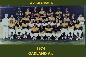 1974 OAKLAND ATHLETICS A's 8X10 TEAM PHOTO MLB BASEBALL PICTURE WORLD CHAMPS - Picture 1 of 1