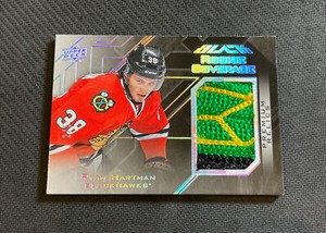 2015-16 UD BLACK RYAN HARTMAN ROOKIE COVERAGE CRAZY ‘FEATHER’ PATCH #ed 2/5