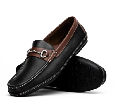 Handsewn Shoe Co. - Leather Bit Driver Loafer - Black / Dark Brown - US 11.5 - image 1 of 4