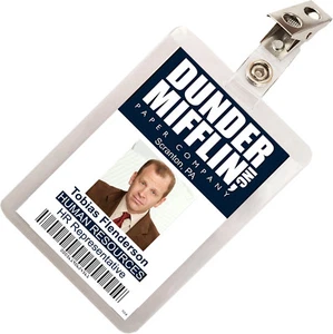 The Office Toby Flenderson Dunder Mifflin ID Badge Cosplay Costume Name Tag TO-8 - Picture 1 of 2