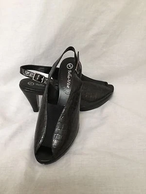 Bella Vita Platform Slingback Heels-Black-Size 9.5 - Image 1 of 4