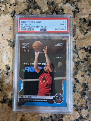 2022-23 Topps Now Overtime Elite #2 Eli Ellis XRC Blue 35/49 PSA 9 - Image 1 of 2