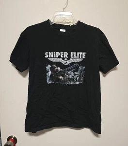  T-Shirt Sniper Elite Namco Rebellion 2005 Videospiel Logo Herren mittelschwarz Gewehr - Bild 1 von 10