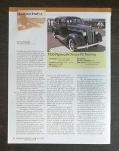 1936 Plymouth Deluxe P2 Touring Full Page Original Color Article - 324 - Picture 1 of 1