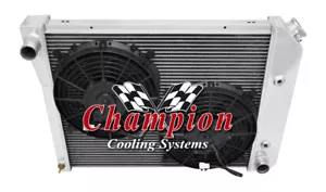 3 Row MN Champion Radiator 20" Core W/ 2 10" Fans for 1973 - 1979 Olds Omega - Foto 1 di 8