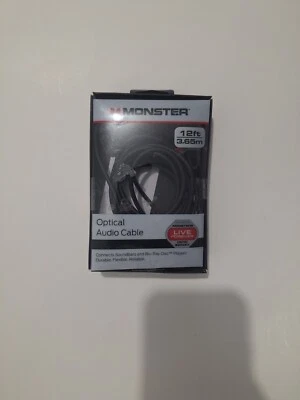 Monster 12-FT 3.65M OPTICAL AUDIO CABLE Digital Fiber - OPEN BOX - Image 1 of 2