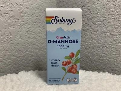 Solaray D-Mannose CranActin Urinary Tract Health 60 VegCaps Dmannose D Mannose - Image 1 of 4