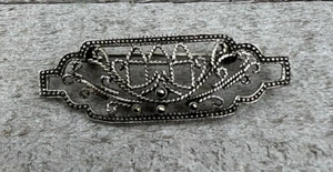 Vintage Sterling Silver Brooch Pin Intricate elaborate Fine Dress formal - Picture 1 of 6