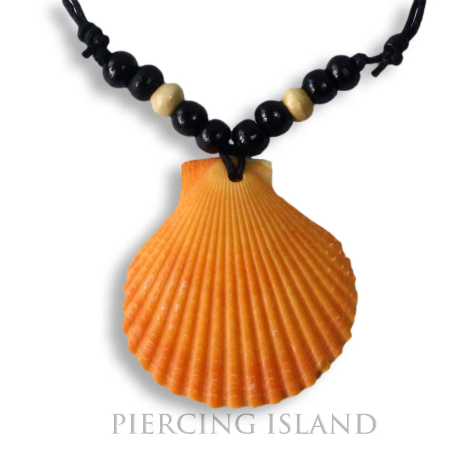 Echte Muschel Halskette Kette mit Muschelanhänger Maori Perlmutt Design N248b - Bild 1 von 1