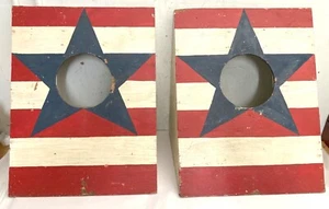 1940's Era Ball Toss Country Fair Arcade Carnival Wood Painted Stars and Stripes - Picture 1 of 7