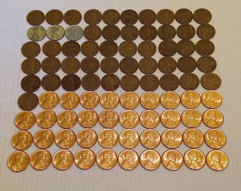 Complete set 1941-1974 PDS+ 7 Lincoln Wheat & Memorial Penny Cent Set G-BU 90 co Cover