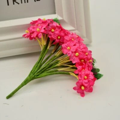 12pcs Artificial Plum Berry Stamen Flower DIY Gift Box Scrapbooking Plants Decor - Image 1 of 4