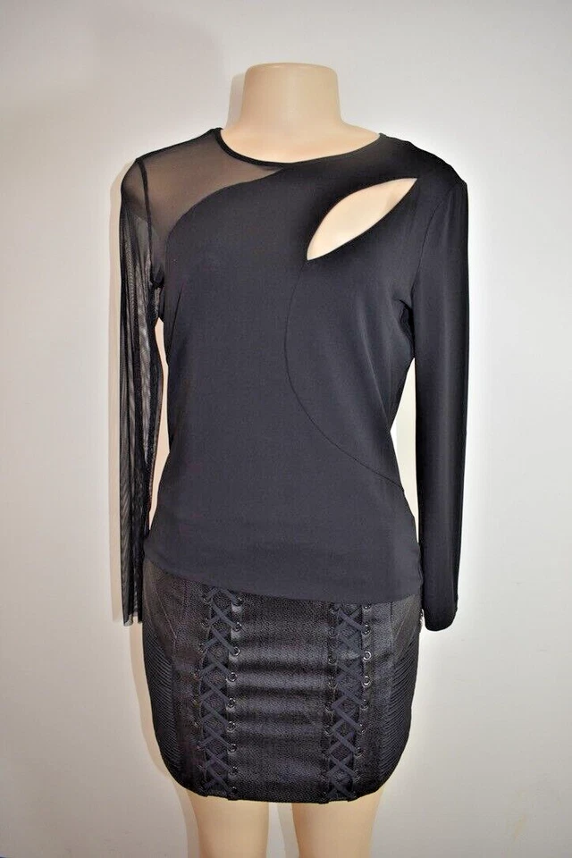 Patrizia Pepe Jersey Black Top Size Medium On Sale rg - Image 1 of 4