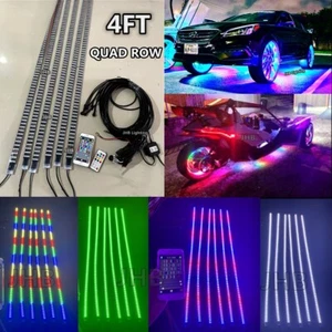 JHB 6PCS 4FT Set Brightest QUAD ROW APP Remote Chasing Flow LED Strips Lights - Imagen 1 de 22