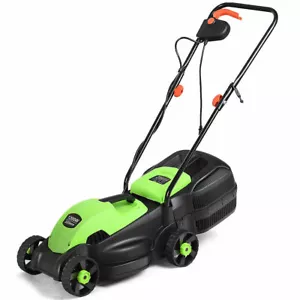 Rasaerba elettrico a spinta 12 Amp 13 pollici con sacco per erba verde - Foto 1 di 12