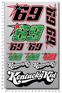 Nicky Hayden 69 Aufkleber Set 6x10"" 12 Aufkleber MotoGp Kentucky Kind laminiert - Bild 1 von 4