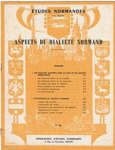 Jean Datain ETUDES NORMANDES ASPECTS du DIALECTE NORMAND PATOIS N° 86 - Picture 1 of 1