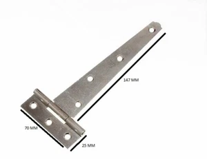 Tor Schuppentür T-Stück T-Scharnier 6 Zoll 150mm BZP Stahl + Schrauben Menge 6 Paar - Bild 1 von 1