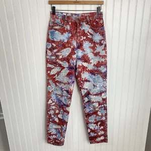 Vintage 1980s Tie Dye High Waisted Mom Jeans Custom Dyed 27" - Bild 1 von 6