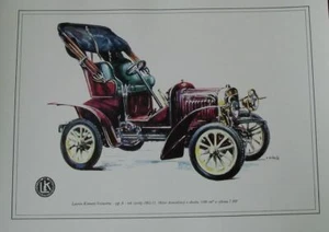 Laurin Klement 1905 Type A Car Vladimir Bidlo Skoda Printed Illustration  - Picture 1 of 2