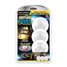 Bell Howell Motion Pods - Set of 3 Super Bright Motion Activated Mini LED Lights