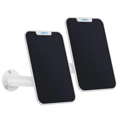 2x Reolink Panneau Solaire pour Reolink WiFi Batterie Caméras Extérieure Blanc