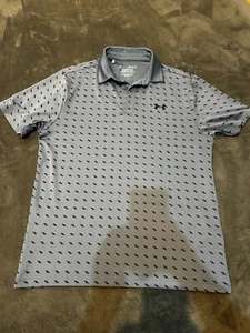 Under Armour Playoff Mens Blue Polo Shirt Size Medium (Free P+P) - Picture 1 of 3