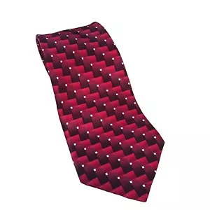 Corbata de seda con flecha tonos rojo abstracta cajas descendentes para hombre corbata de diseñador - Imagen 1 de 6