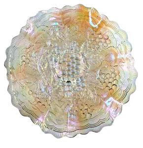 Vintage Imperial Grape 9" Iridescent Marigold Carnival Glass Plate - Picture 1 of 5