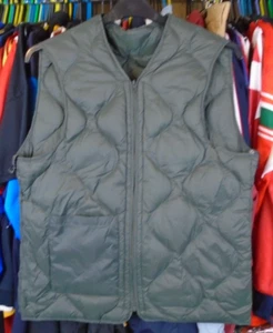 DARK GREEN DOWN INNER SLEEVELESS BODY WARMER GILET JACKET SMALL - Bild 1 von 4