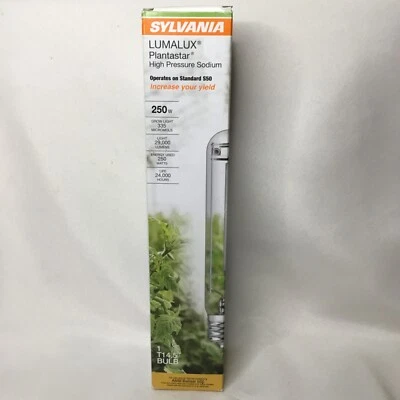 New! SYLVANIA 250W Plantastar High Pressure Sodium HID Grow Light Bulb T14.5 S50 - Image 1 of 4