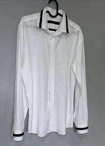 GIVENCHY WEISS SCHWARZ ZIERDETAIL KNOPFLEISTE LANGARM FREIZEITHEMD GR 16,5 /42 - Bild 1 von 15