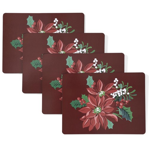 Cork Placemats, 16 x 12-inch, Set of 4, Christmas Floral | eBay