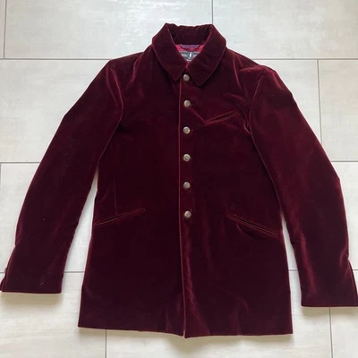 Chaqueta de terciopelo Arnys Paris vintage chaqueta a medida borgoña para hombre talla 48 Foto 1 de 4