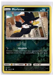 Pokemon Juego de Cartas Coleccionables Murkrow 108/214 SM - Vínculos Ininterrumpidos Holograma Inverso Común - Imagen 1 de 1