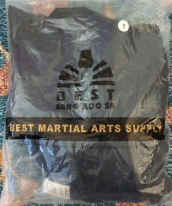 NEW Best Martial Arts Supply Black Uniform Sang Moo Sa Size 1 Warrior Ways Logo - Picture 1 of 4