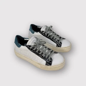 P488 Thea Shabby Damenschuhe weiß Leder geprägt Low-Top Sneaker 37 US 7 - Bild 1 von 10