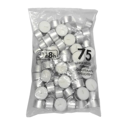 75 Teelichter ca. 8 Std Brenndauer weiß von KFS & B candles Gastro Teelichter - Bild 1 von 2