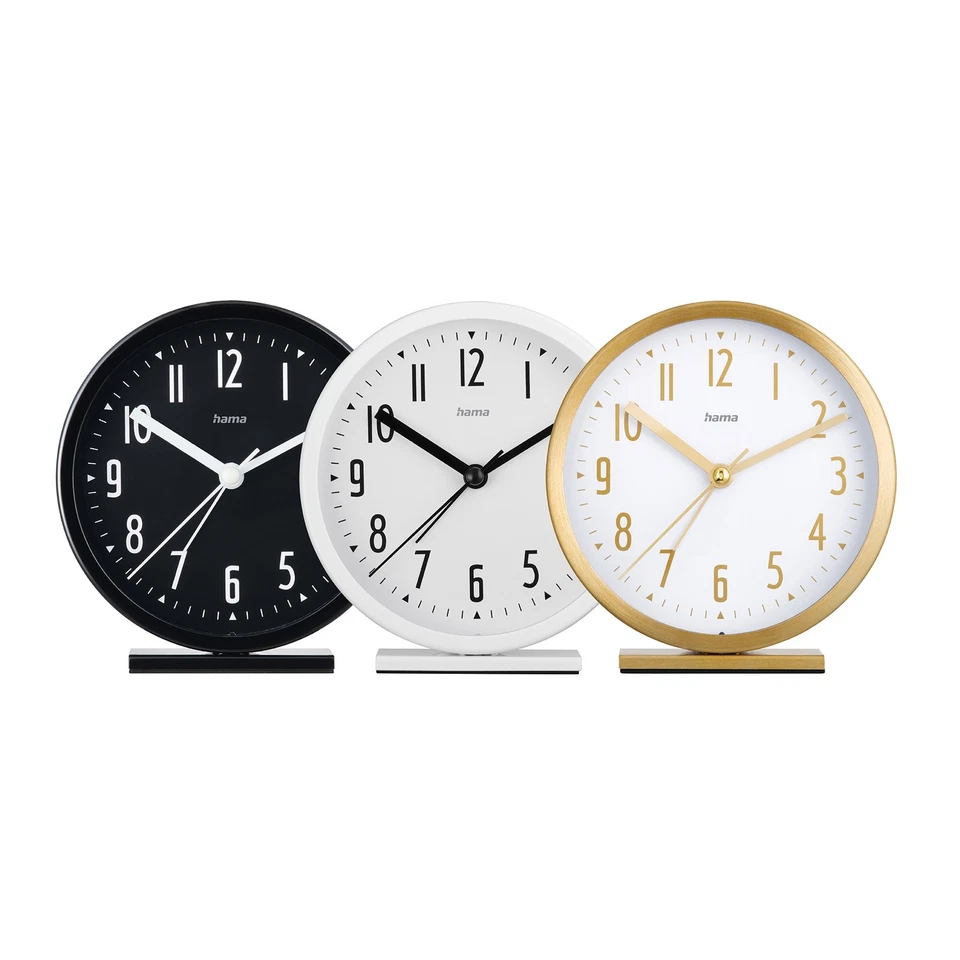 Hama Wecker Tischuhr Uhr Analog leise ohne Ticken 1 Alarmzeit, 3 Farben wählbar - Bild 1 von 1
