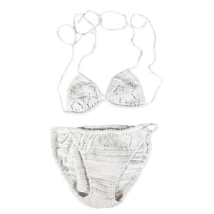 Vintage Kiss Two Piece Crochet Bikini By Watercolor Womens White Size S 2 Pc - Picture 1 of 15
