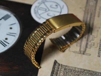 NOS 16mm to 22mm TIMEX Gold Tone Men's Expansion Watch Band - Image 1 of 4