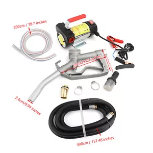 Electric Fuel Transfer Pump Diesel Kerosene Oil Commercial Auto 12V DC w/Nozzle, - Picture 1 of 13