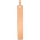 Solid 14k Rose Gold Engravable Personalized Vertical Bar Charm Pendant