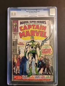 Marvel Super-Heroes #12 CGC 8.0 1967 1st Captain Marvel! - Picture 1 of 5