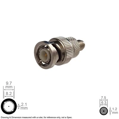 Coax RF Antenna Adapter Connector Converter BNC Male SMA Female - Image 1 of 3