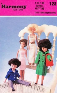 VINTAGE SINDY/BARBIE SET - COPY doll knitting pattern - Bild 1 von 1
