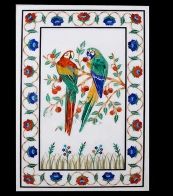 Luxury Marble Coffee Table Top | Nature Pattern Inlay Side Table | End Table Top - Image 1 of 4